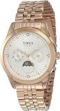 TIMEX Analogue Women's Watch Blue Dial Rose Gold Colored Strap