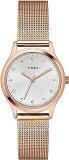 TIMEX Brass Women Round Dial Analog Watch Tw0Tl8709, Dial Color Silver, Band Color Rose Gold