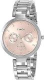 TIMEX E Class Analog Pink Dial Women's Watch TW000X206 Stainless Steel, Silver Strap