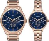 TIMEX Joy Of Love Pair Stainless Steel Blue Dial 44 X 36 Mm Analog Watch For Men TW00PR290