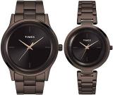 TIMEX Joy Of Love Pair Stainless Steel Brown Dial 42 X 35 Mm Analog Watch For Men TW00PR295