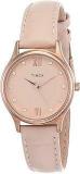 TIMEX Leather Analog Rose Gold Dial Women's Watch Tw00Zr270E, Band Color:Beige