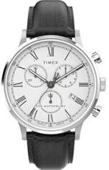 TIMEX Leather Men White Analog Dial Watch Tw2U88100Uj