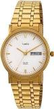 TIMEX Men Stainless Steel Classics Analogue White Dial Watch A503, Band Color Gold