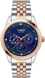 TIMEX Moon Phase Multifunction Analog Blue Dial Women's Watch TWEL13107 Stainless Steel, Multicolor Strap