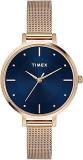 TIMEX Stainless Steel Analog Blue Dial Women Watch Twel155Smu09, Rose Gold Band