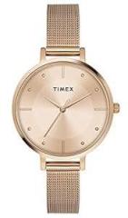 TIMEX Stainless Steel Analog Rose Gold Dial Women's Watch Twel155Smu10