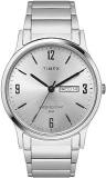 TIMEX Stainless Steel Men Analogue Silver Round Dial Watch Tw000R434, Bandcolor Silver