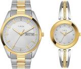 TIMEX Stainless Steel Unisex Pairs Silver Round Analog Dial Watch Tw00Pr308