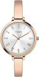 TIMEX Unisex Brass Analog Silver Dial Watch Twel12817, Band Color Rose Gold