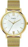 TIMEX Unisex Mesh Analog Silver Dial Watch Tw0Tg8010, Band Color Gold