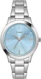 TIMEX Women Stainless Steel Analog Blue Dial Watch Twel98Smu05, Band Color Silver