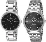 Titan Analog Black Dial Unisex Watches Combo NK2480SM08, 1584SM04