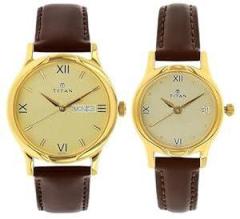 Titan Analog Gold Dial Unisex's Watch NL15802490YL05/NR15802490YL05P