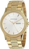 Titan Analog Silver Dial Gold Band Men's Stainless Steel Watch NL1650YM05/NL1650YM05