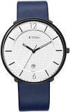 Titan Analog White Dial Men's Watch 1849NL01/NR1849NL01 Genuine Leather, Blue Strap