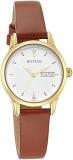 Titan Analog White Dial Women's Watch 2656YL01 Genuine Leather, Brown Strap