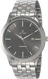 Titan Analogue Men's Watch Silver Dial Silver Colored Strap