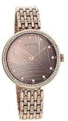 Titan Animalia Brown Dial Analog Stainless Steel Strap Watch for Women NS95129QM01