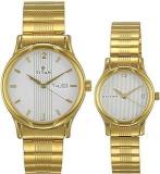 Titan Bandhan Analog Champagne Dial Couple Watch NL15802490YM04/NR15802490YM04P