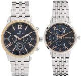 Titan Bandhan Blue Dial Quartz Multifunction Stainless Steel Strap Watch for Couple NS17342569KM01P