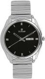 Titan Black Dial Silver Band Analog Stainless Steel Watch For Men NR1578SM04