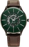 Titan Green Dial World Time With Date Leather Strap Analog Watch For Men NS90145QL01