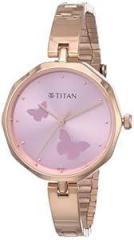 Titan Karishma Quartz Analog Pink Dial Stainless Steel Strap Watch for Women 2702WM02