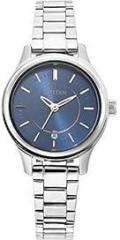 Titan Ladies Karishma 2020 21 Analog Blue Dial Women's Watch 2638SM01/NR2638SM01 Stainless Steel, Silver Strap