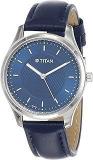 Titan Ladies Neo Economy Analog Blue Dial Women's Watch NN2639SL02/NR2639SL02 Genuine Leather, Blue Strap