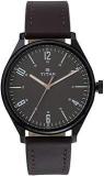 Titan Men Leather Neo Iv Analog Black Dial Watch Nl1802Nl01/Nr1802Nl01, Band Color Brown