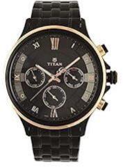 Titan Men Metal Grandmaster Analog Black Dial Watch Nl1787Km02/Nr1787Km02, Band Color Black