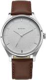 Titan Men's Classic Analog White Watch: Gradient Dial & Sleek Markings With Leather Strap NS1802SL13