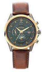 Titan Men's Maritime Pro Lateen Sail Chronograph Green Leather Watch NS1830KL02