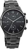 Titan Men's Metropolitan Charm: Men's Multifunctional Black Watch with Metallic Accents NS1805NM02