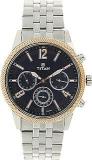 Titan Men's Metropolitan Luxe: Multifunction Blue Dial With Two Tone Stainless Steel Bracelet Watch NS1734KM01