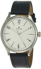 Titan Men's Minimalist Zen Watch: Sleek Leather Strap with Contrast Hands 1802SL02