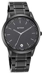 Titan Men's Timeless Style Watch: Refined Black Dial and Metal Strap 1806NM01