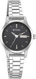 Titan Metal Black Dial Analog Watch For Women Nr2656Sm03, Band Color Silver