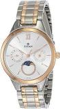 Titan Neo Analog Silver Dial Women's Watch NL2590KM01/NR2590KM01 Stainless Steel, Rose Gold Strap