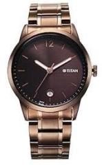 Titan Neo Splash Brown Dial Analog with Date Stainless Steel Strap Watch for Men 1806QM03