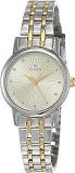 Titan Quartz Analog Champagne Dial Stainless Steel Strap Watch For Women NS2593BM01