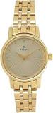 Titan Quartz Analog Champagne Dial Stainless Steel Strap Watch For Women NS2593YM01