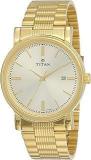 Titan Quartz Analog With Date Champagne Dial Stainless Steel Strap Watch For Men NS1712YM03