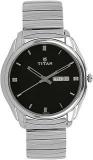 Titan Quartz Analog With Day And Date Black Dial Stainless Steel Strap Watch For Men NS1578SM04