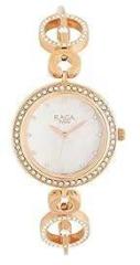 Titan Raga Mother of Pearl Rose Off White Dial & Gold Band Women's Analog Watch With Metal Strap NS2539WM03