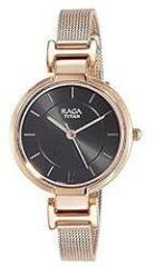 Titan Raga Viva Anthracite Dial Women Analog Rose Gold Watch With Metal Strap NS2608WM02