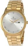 Titan Regalia Quartz Analog With Day And Date Silver Dial Stainless Steel Strap Watch For Men NS1584YM02