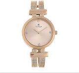 Titan Rose Gold Dial Analog Watch For Women NR9942WM01