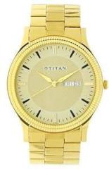 Titan s Analog Watch For Men| Golden Color Watch| Perfect Gift Option | With Stainless Steel Strap | Round Dial | Elegant Look| High Quality & Water Resistant